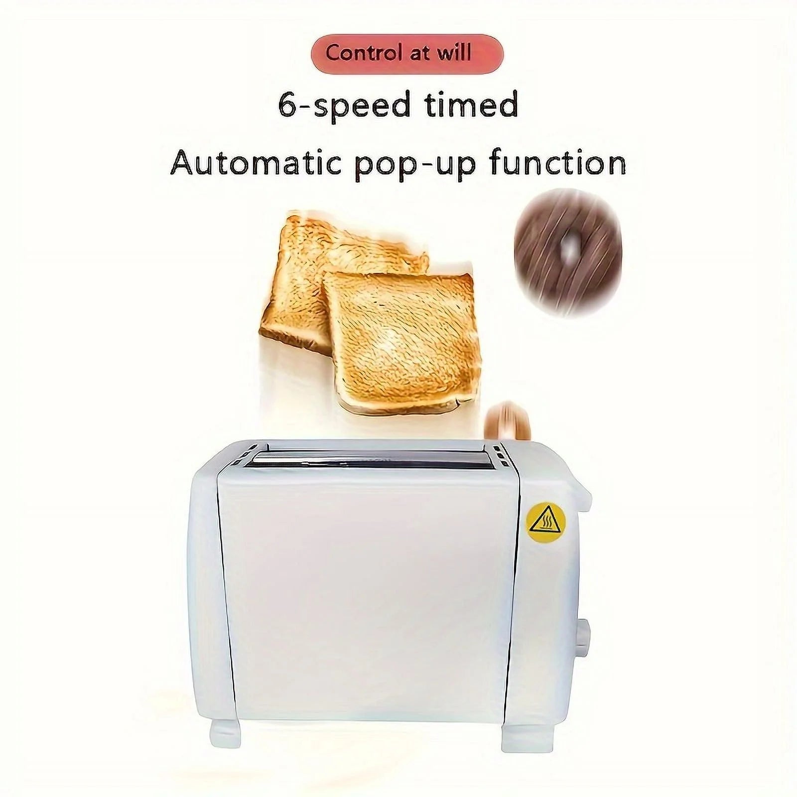 Toaster 2 Slice with Auto Shut off & Reheat Function - White