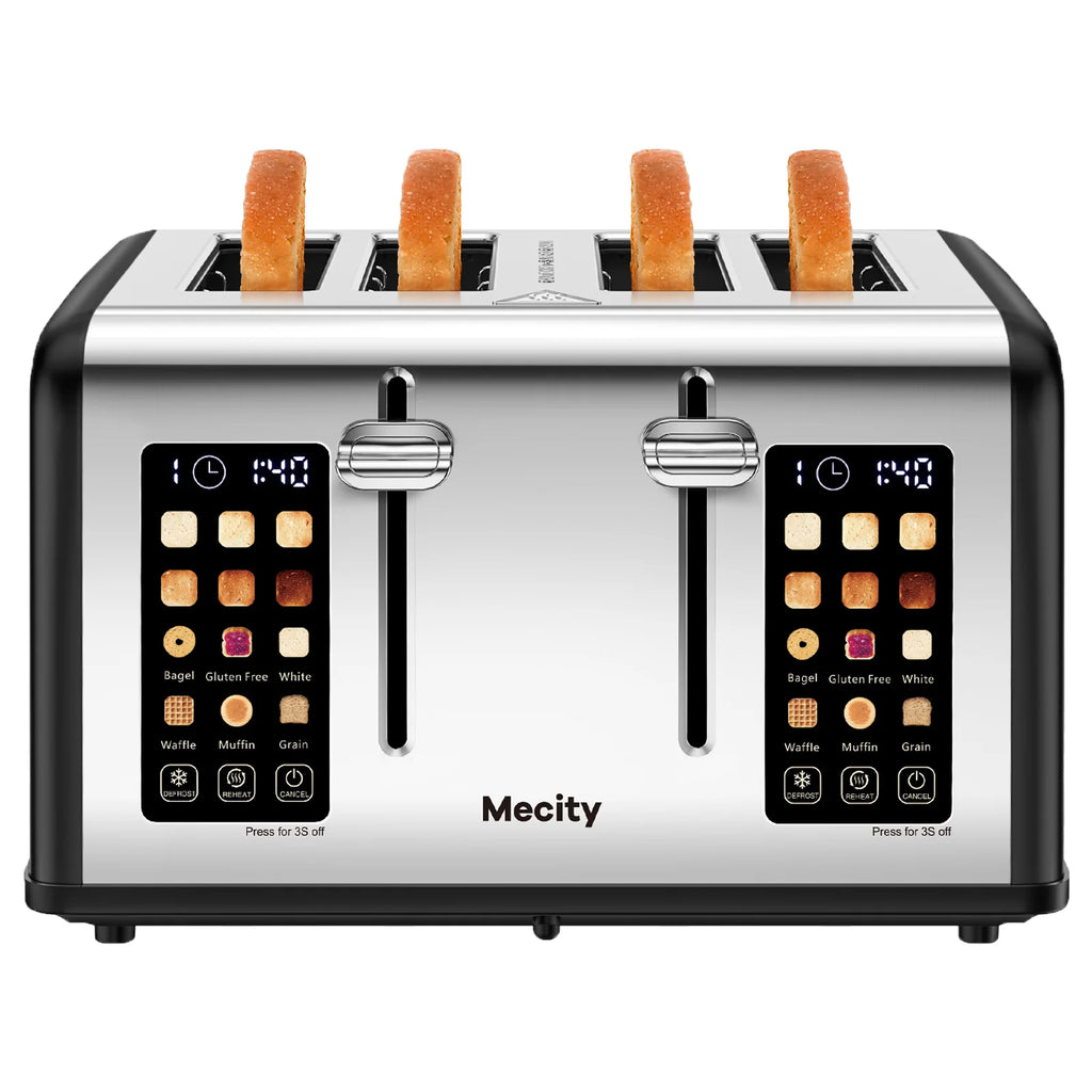Touchscreen 4-Slice Electric Toaster, Stainless Steel, Matte Black