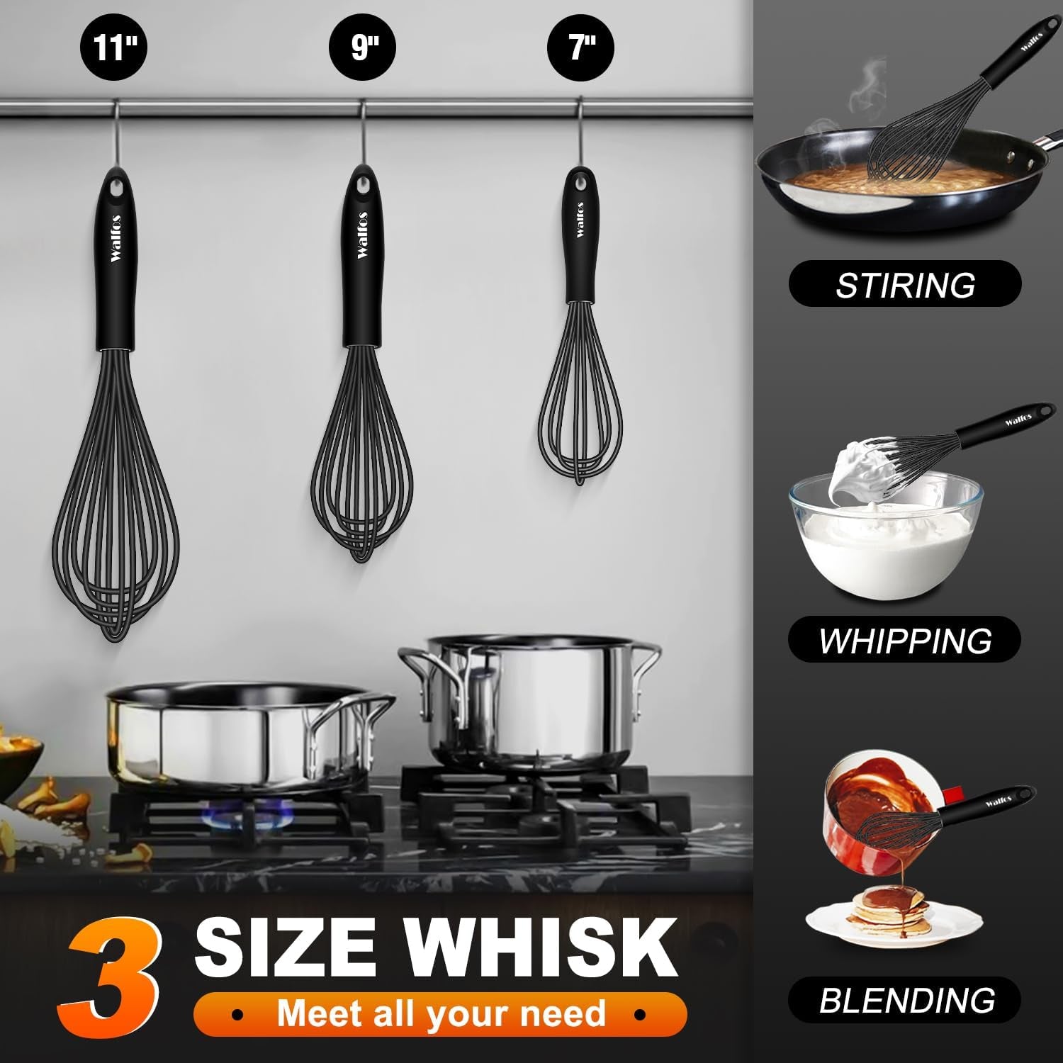 Stainless Steel Whisk Set of 3 