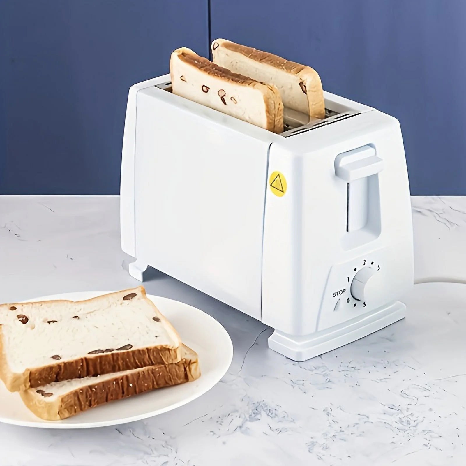 Toaster 2 Slice with Auto Shut off & Reheat Function - White