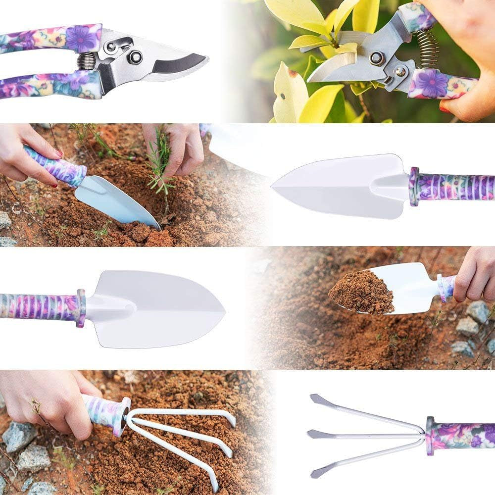5 Pieces Garden Tools with Floral Print