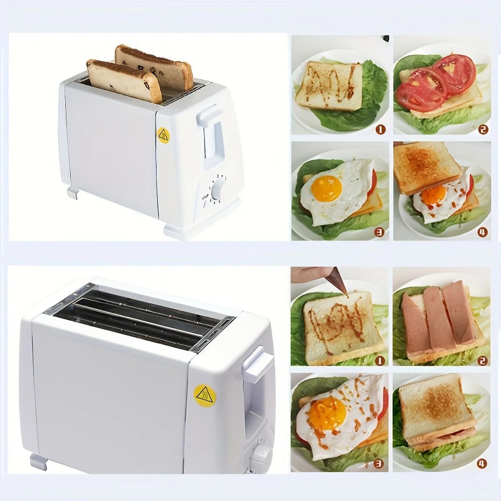 Toaster 2 Slice with Auto Shut off & Reheat Function - White