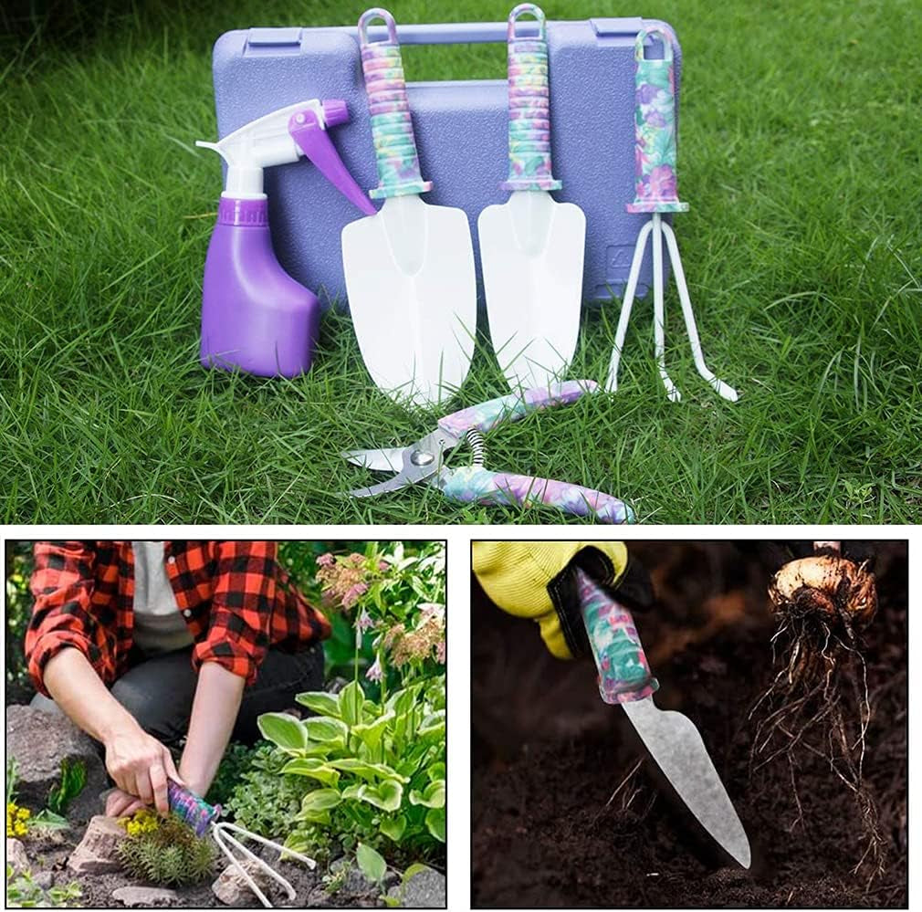 5 Pieces Garden Tools with Floral Print