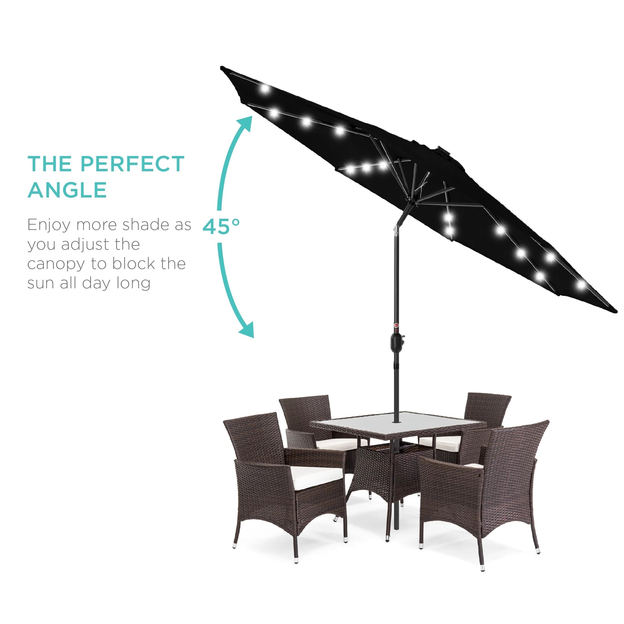 Solar LED Lighted Patio Umbrella 