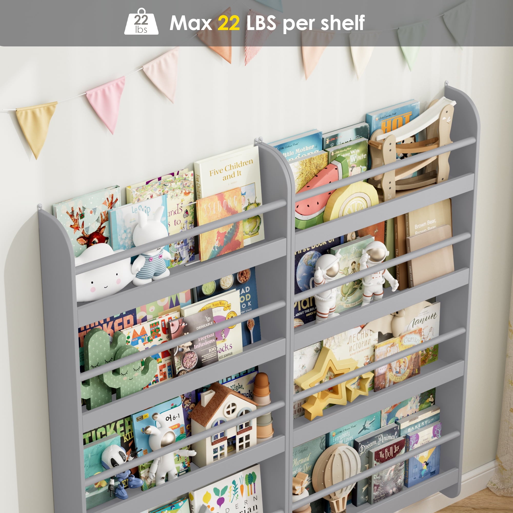 4-Tier Wall Bookshelf 
