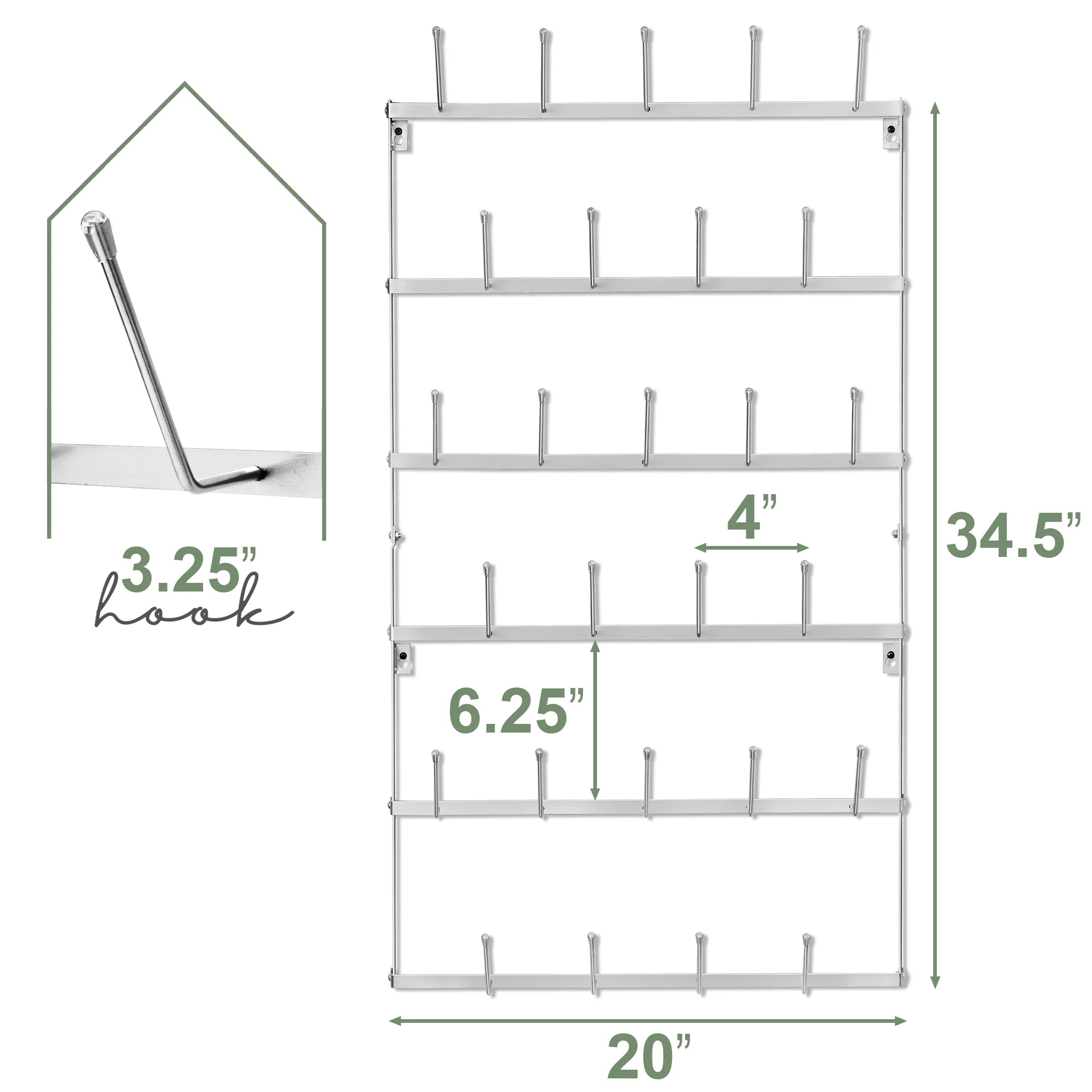 Mug Rack for Wall - Large Rustic Coffee Mug Holder Wall Mount with 27 Hooks, Coffee Cup Display Rack, 6-Tier Metal Mug Organizer for Home, Kitchen & Bar, Coffee Station, Dining Room