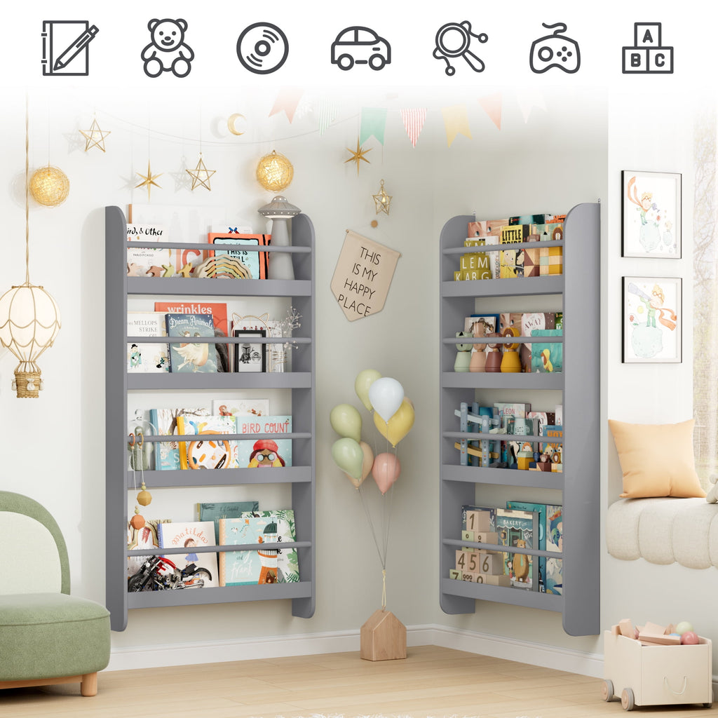 4-Tier Wall Bookshelf 