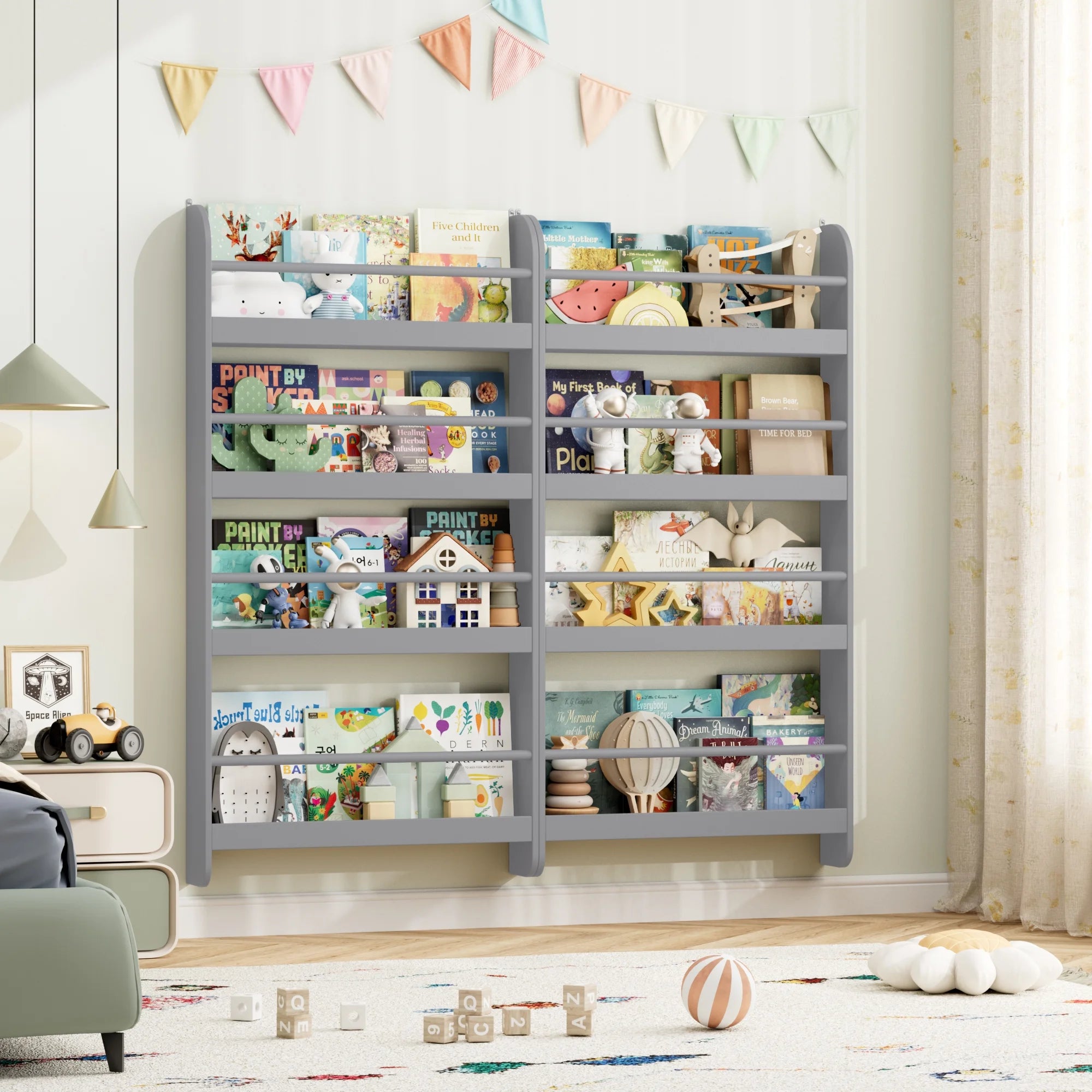 4-Tier Wall Bookshelf 