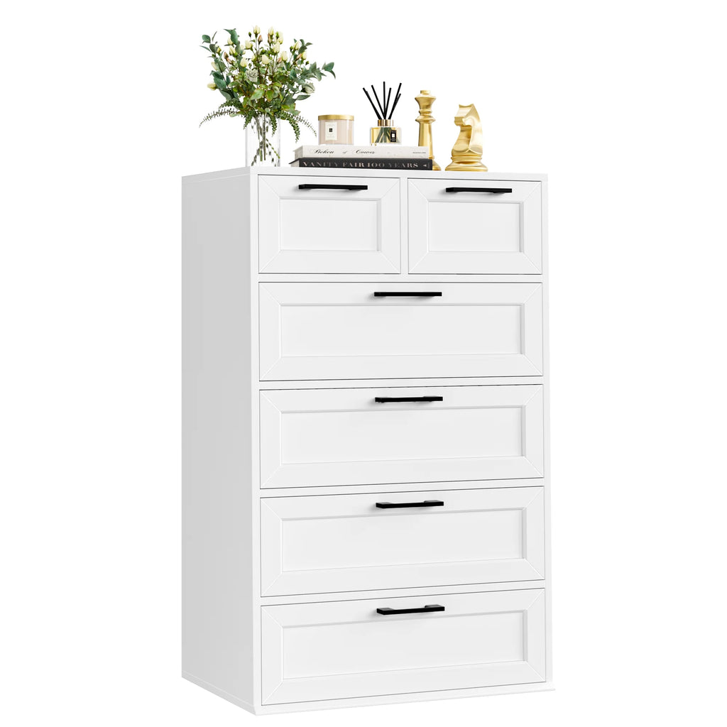 6 Drawer White Dresser