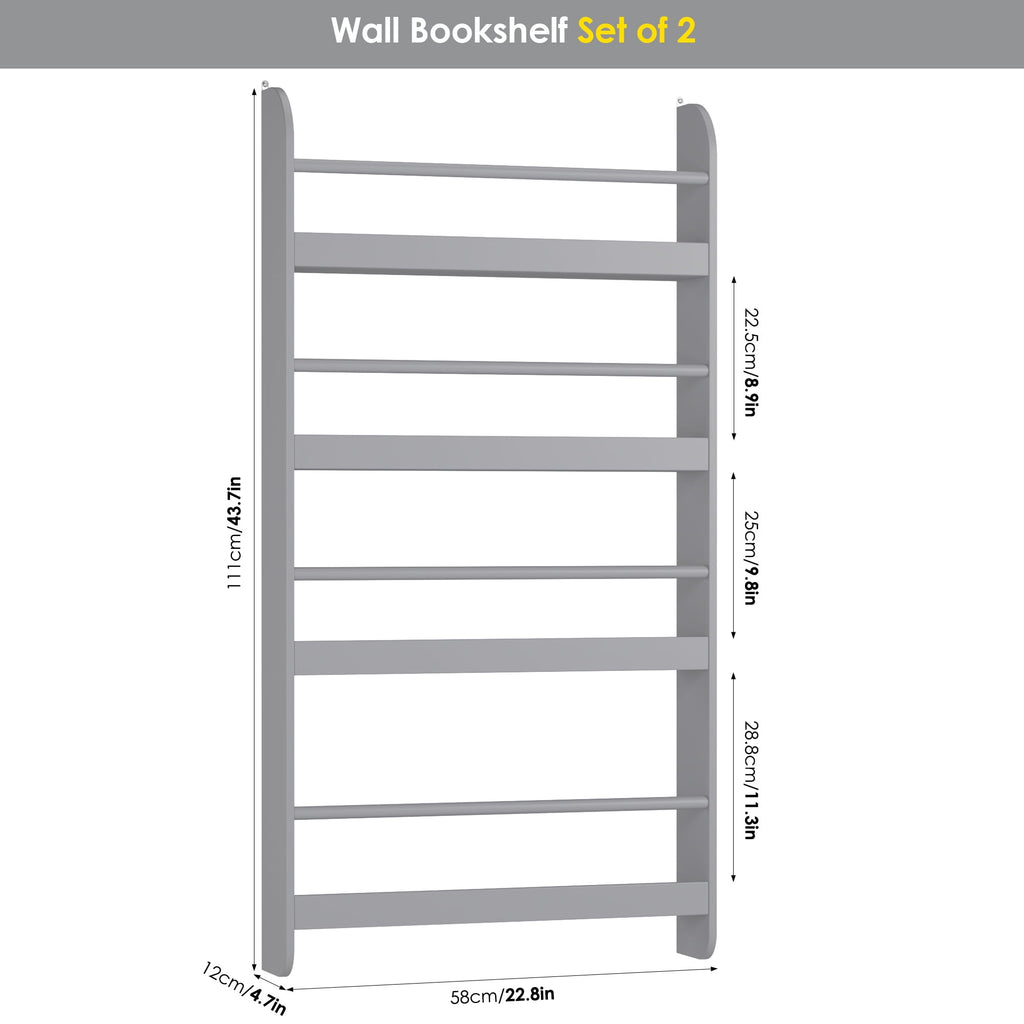 4-Tier Wall Bookshelf 