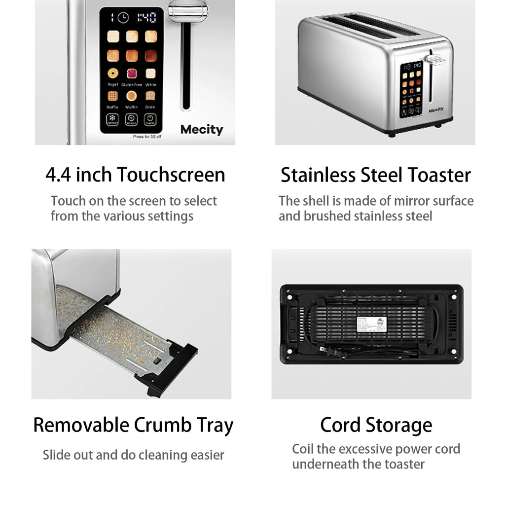 TouchScreen 4 Slice Toaster Stainless Steel - Silver