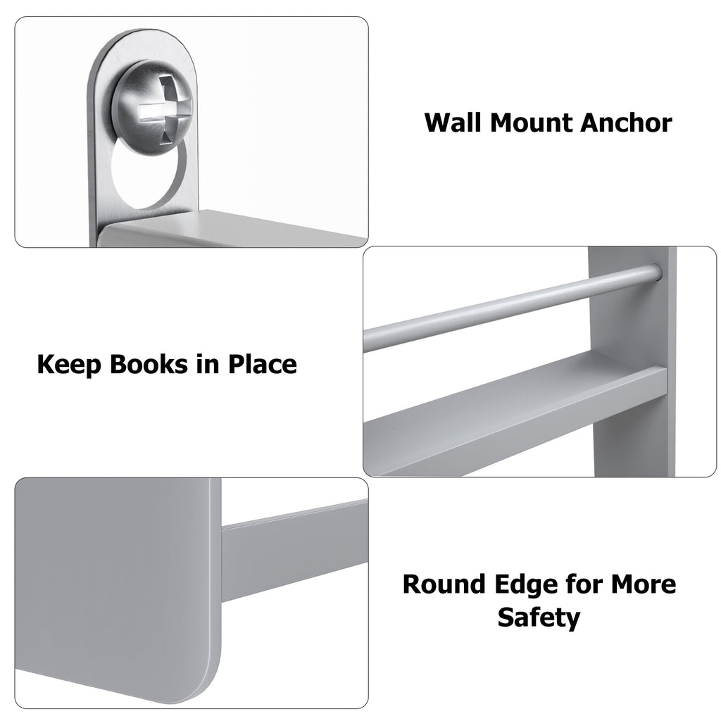 4-Tier Wall Bookshelf 