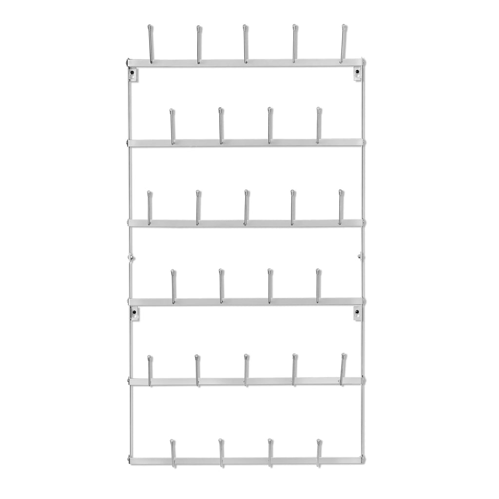 Mug Rack for Wall - Large Rustic Coffee Mug Holder Wall Mount with 27 Hooks, Coffee Cup Display Rack, 6-Tier Metal Mug Organizer for Home, Kitchen & Bar, Coffee Station, Dining Room