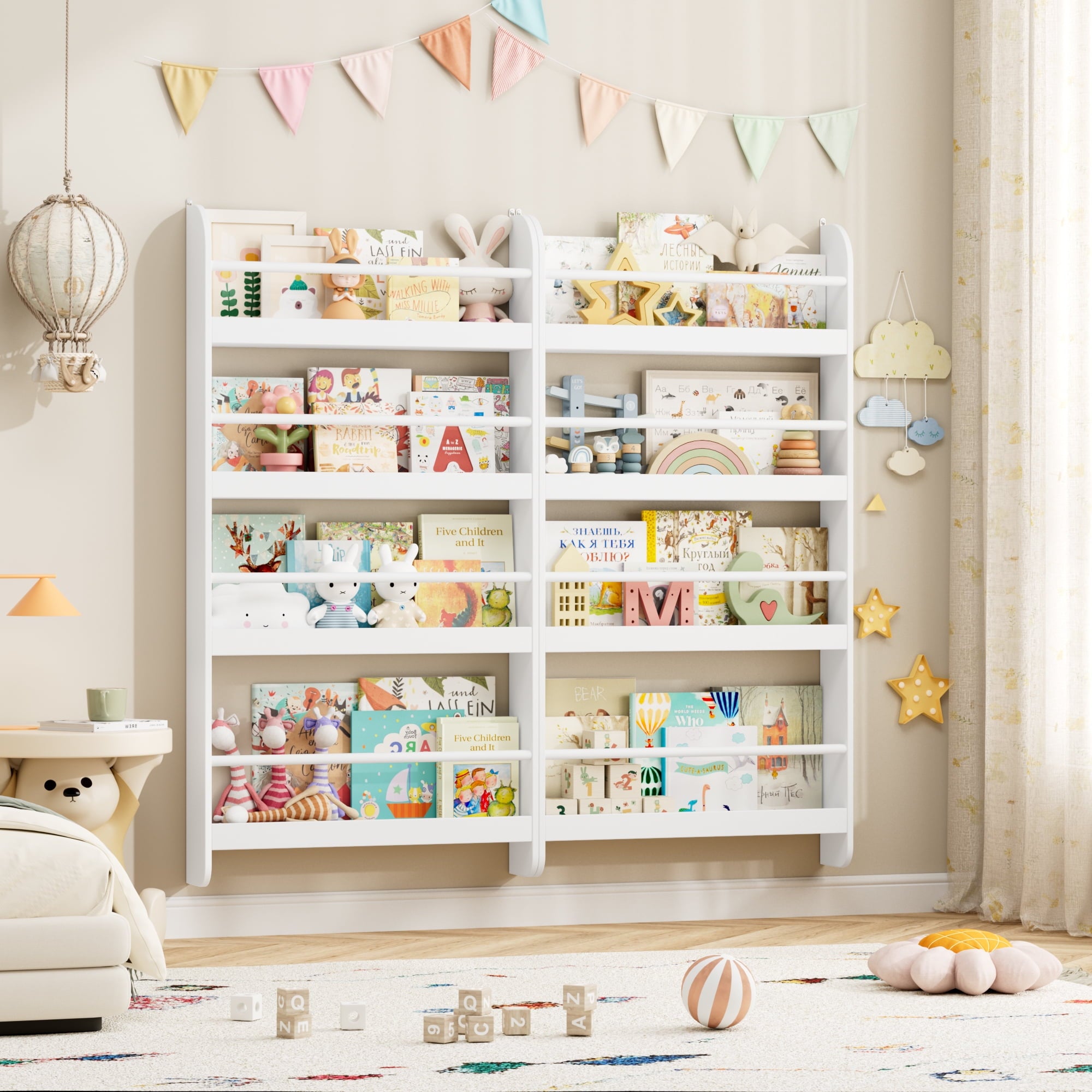 4-Tier Wall Bookshelf 