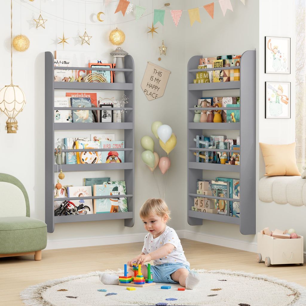 4-Tier Wall Bookshelf 