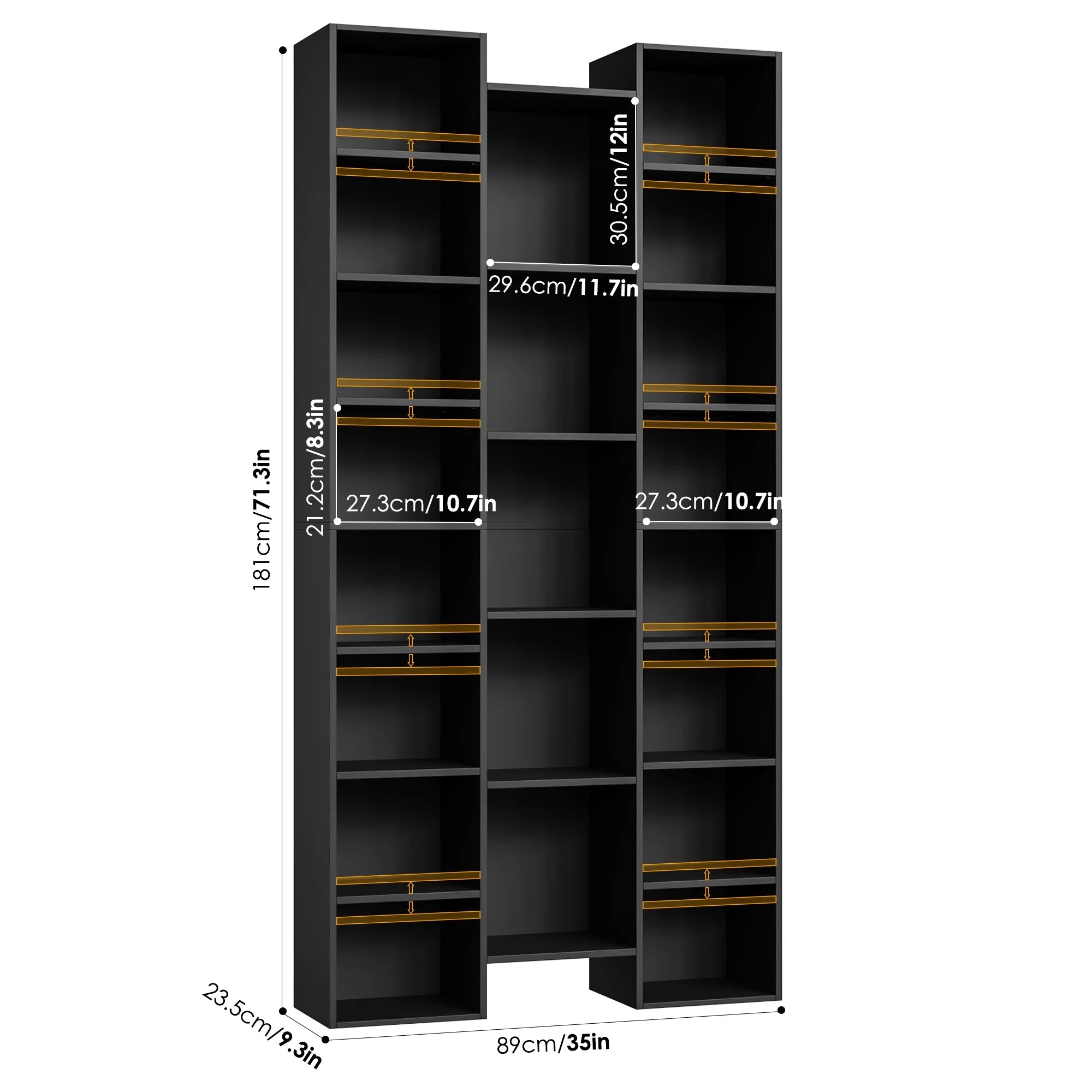Bookshelves with Adjustable Shelves
