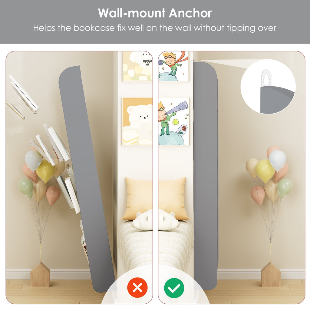 4-Tier Wall Bookshelf 