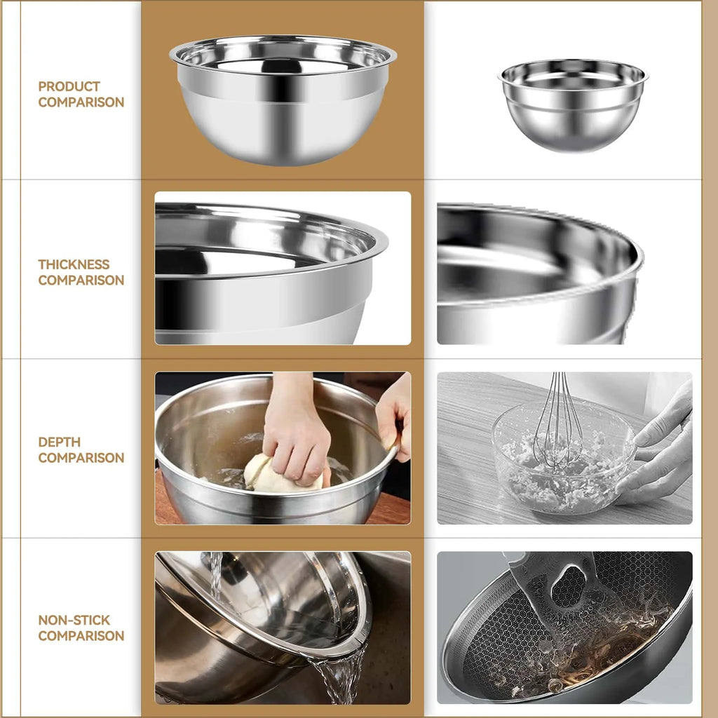  5-Speeds Electric Hand Mixer Bowls Set