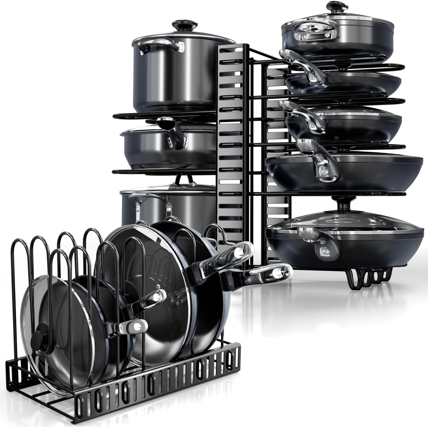 8 Adjustable Pan Organizer Rack for Cabinet 