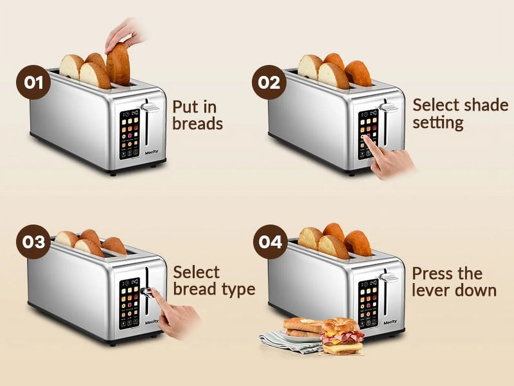 TouchScreen 4 Slice Toaster Stainless Steel - Silver