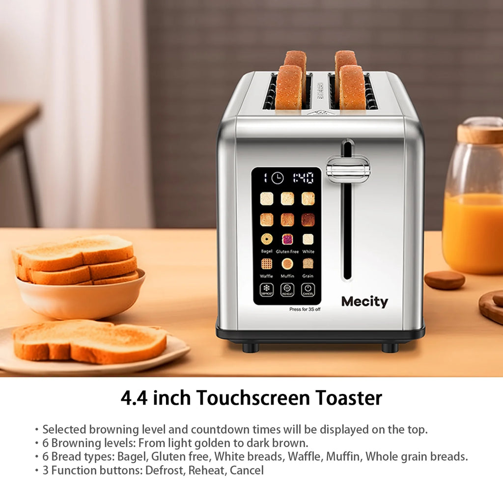 TouchScreen 4 Slice Toaster Stainless Steel - Silver