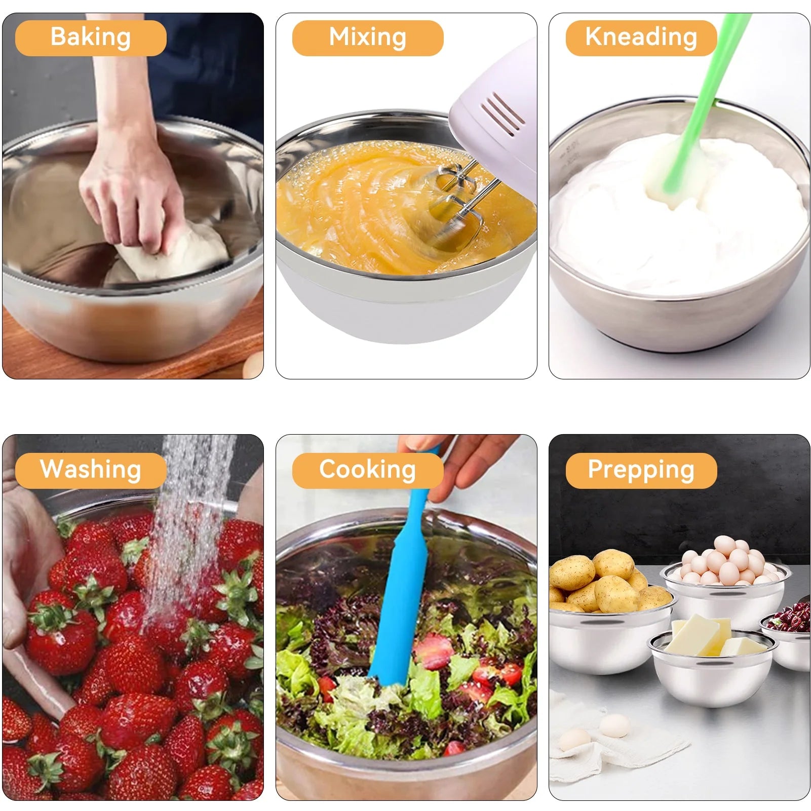  5-Speeds Electric Hand Mixer Bowls Set
